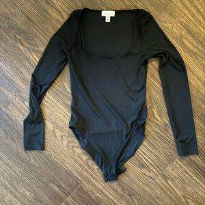 Top shop black ribbed bodysuit